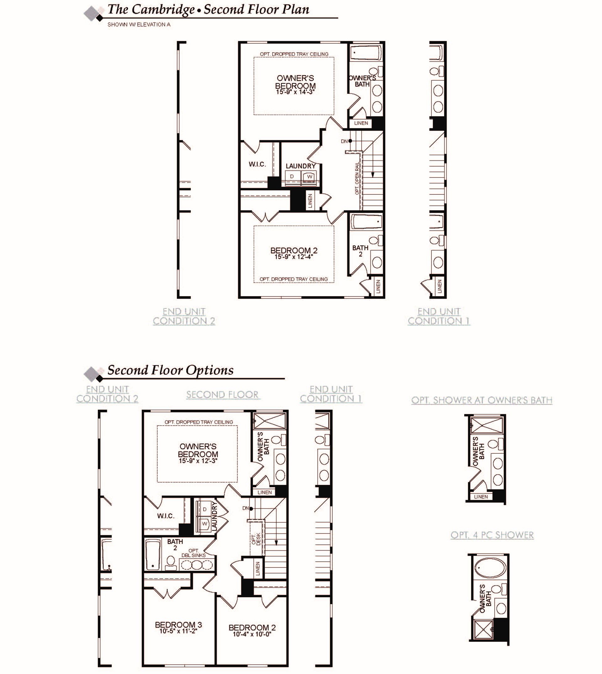 Cambridge Floor Plan Blythe Mill Townhomes Eastwood Homes